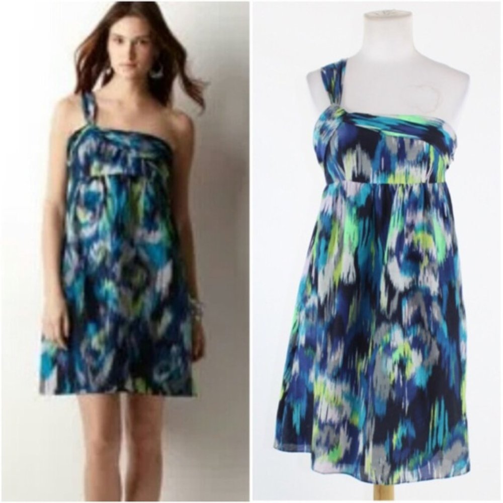 Ann Taylor Loft Abstract Print One Shoulder Dress - image 2